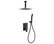 Aqua Piazza Set, 8" Ceiling Mount Square Rain Shower and Handheld, Matte Black