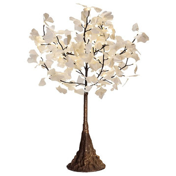 LED White Gingko Tree, Warm White LED, White Ginkgo Leaves