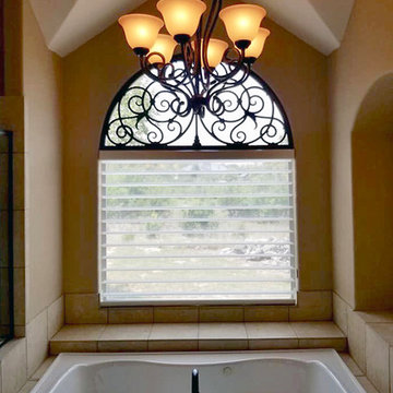 Arched Window Silhouette and Tableaux Faux Ironwork