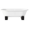 Cheviot Products Regal Cast Iron Tub With Wooden Base and Continuous Rolled Rim