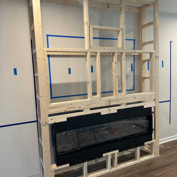 Luxury Fireplace Media Wall With Custom Cabinets in Charlotte