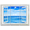 "Window Open to Blue Wavy Ocean" Canvas Art, 3 Panels, 36"x28"