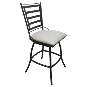 Outdoor Patio Stool Jenna Without Arms, Canvas Granite on Dark Nut, 30", Without Arms