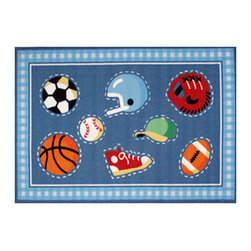 LA Rug Inc - Go Team! Rug, Multi-Color, 39"x58" - Kids Rugs