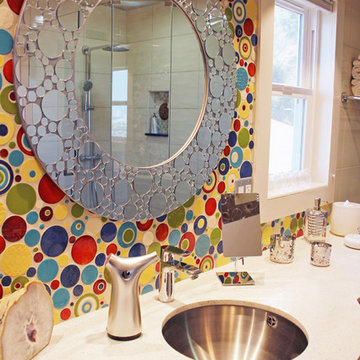 Ferraris, Fossils and Bubbles Inspire the Look of a Renovated Bathroom
