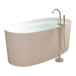 ADM Bathroom Design - ADM Oval Freestanding Bathtub, White, 61" - Bathtubs