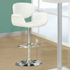 Monarch Specialties 2319 Hydraulic Lift Barstool in White and Chrome