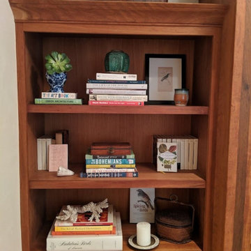 Styling bookshelves for staged house