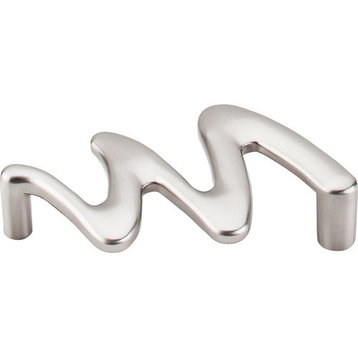 Top Knobs  -  Nouveau II Squiggly Pull 3 3/4" (c-c) - Brushed Satin Nickel