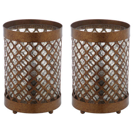 Safavieh Borden 11.5" High Hurricane Lamp, Set of 2