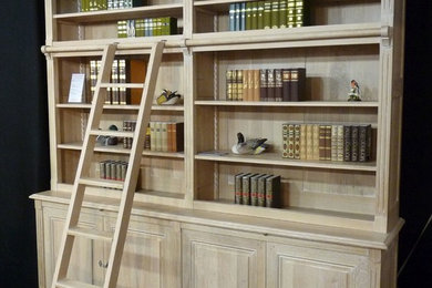 Bibliothèque en bois massif sur mesures