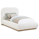Meridian Furniture - Vaughn Bed, Cream, Twin, Boucle Fabric, Natural Finish - Transform your bedroom into a cozy and inviting retreat with the Vaughn Twin Bed. With its rich cream boucle textured fabric and solid wood base in a natural finish, this bed exudes a warm and inviting ambiance that will make you feel right at home. Its soft and plush surface provides a cozy and comfortable retreat, while its sturdy and durable construction ensures that you can enjoy long-lasting comfort. So go ahead, treat yourself to a restful night's sleep in this exquisite bed, and wake up feeling refreshed and rejuvenated.