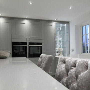 Silver Grey Shaker Style Kitchen