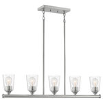 Nuvo Lighting - Nuvo Lighting 60/7186 Bransel - 5 Light Island - Bransel; 5 Light; Island Pendant Fixture; BrushedBransel 5 Light Isla Brushed Nickel Clear *UL Approved: YES Energy Star Qualified: n/a ADA Certified: n/a  *Number of Lights: Lamp: 5-*Wattage:60w A19 Medium Base bulb(s) *Bulb Included:No *Bulb Type:A19 Medium Base *Finish Type:Brushed Nickel