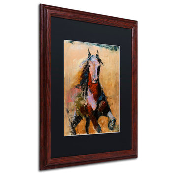Joarez 'Golden Horse' Framed Art, Wood Frame, 16"x20", Black Matte