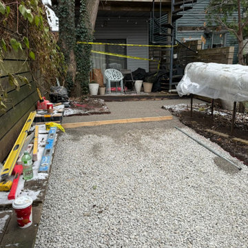 New Masonry Hardscape Permeable Pavers Backyard