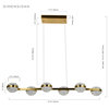 Milano 39" ETL Certified Integrated LED Adjustable Chandelier, Antique Brass