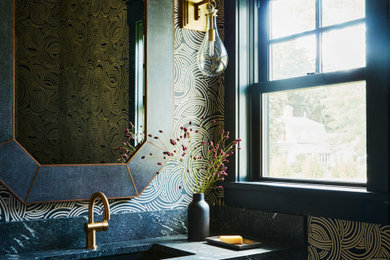 Powder room - country powder room idea in Bridgeport