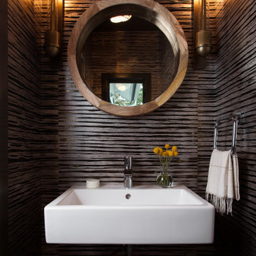 Deep Eddy Powder Room with Phillip Jeffries Wallpaper