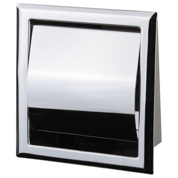 Chrome Recessed Toilet Paper Holder With Cover