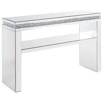 Noralie Sofa Table, Mirrored and Faux Diamonds