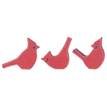 Cardinal Bird Shelf Sitter, 3-Piece Set