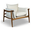 Modern Brazilian, Hara, Accent Chair, Natural Upholstery, Pecan Frame