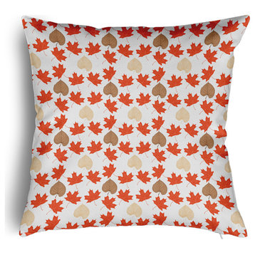 Lots of Leaves Accent Pillow With Removable Insert, Harvest Orange, 24"x24"