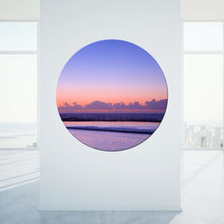 Home Office Art - Porthole Art on Glass 1200mm diameter "Pastel Moon" Newcastle - Fine Art Prints