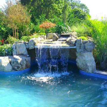 Waterfall over grotto