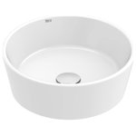Cheviot Products - LEELA Vessel Sink - The Leela design is a modern and sleek vessel sink perfect for any bathroom. It is a playful design that is made to perform. With a practical sturdy base and round design, it is a gorgeous and clean-looking small sink that will fit into any layout. A round sink is a modern sink design that fits well into any space. It has a glossy white finish that matches any decor.