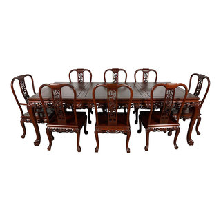 Consigned, Vintage Chinese Carved Rosewood Dining Table With 8 Chairs Set -  Asian - Dining Sets - by Golden Treasures Antiques and Collectibles Inc |  Houzz