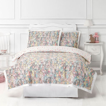 Merry Baby Rabbits Multi-Color Duvet Cover Single