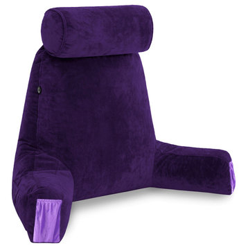 Medium Husband Pillow Purple Reading Pillow Removable Neck Roll and Cover