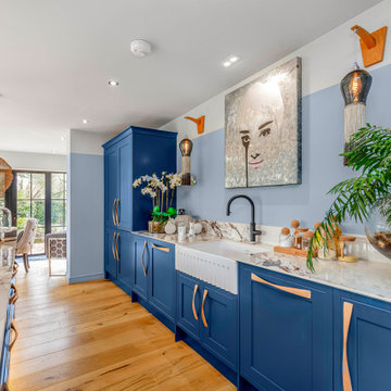 Ellesmere & Ferro Kitchen in Parisian Blue & Rusted Iron by Rever Kitchens