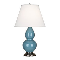 Robert Abbey 22 3/4" Steel Blue Ceramic/Silver Table Lamp - Table Lamps