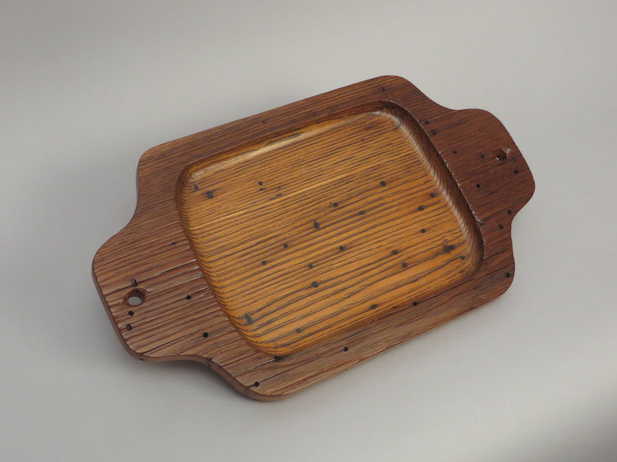 SOLD #1415 Reclaimed American Chestnut Serving Tray 15"x8.5"