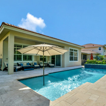 Custom Heated Saltwater Pool and Deck with LED Lights