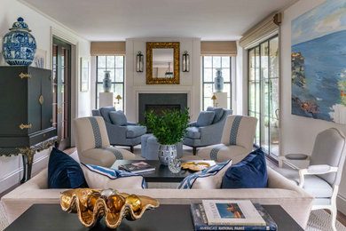 Trendy family room photo in Boston