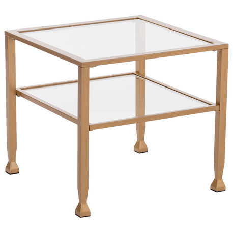 Portgren Gold Metal and Glass Bunching Cocktail Table