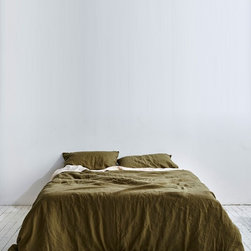 Moss Linen Duvet Set | In Bed - Duvet Covers & Duvet Sets