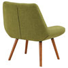 Calico Accent Chair, Green Fabric With Amber Legs
