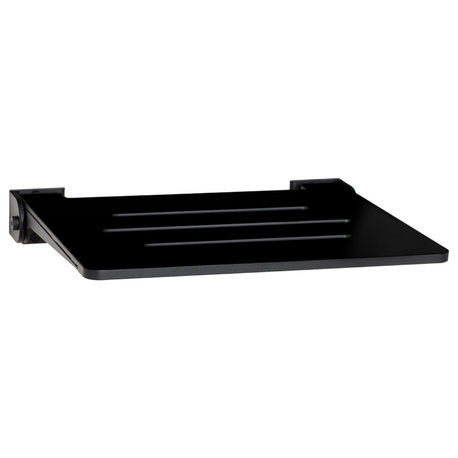 Seachrome SlimLine Folding Wall Mount Shower Seat, Matte Black Seat
