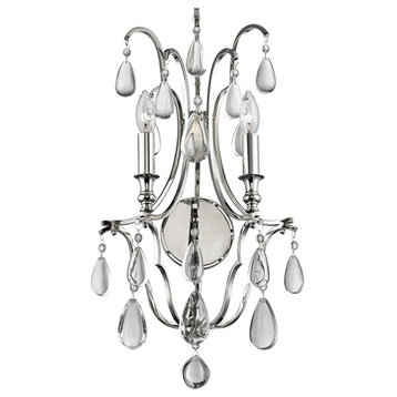 Crawford 2 Light Wall Sconce in Polished Nickel