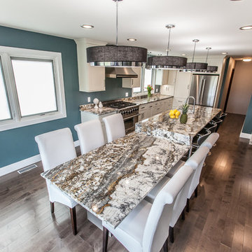 Fairfield - White Kitchen - Grey Island