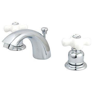 Victorian Widespread Bathroom Faucet, Polished Chrome