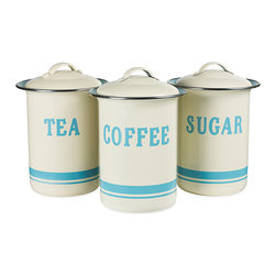 3-pack burkar för kaffe,te och socker - Køkkenkrukker & opbevaringsglas
