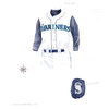 Original Art of the MLB 1998 Seattle Mariners Uniform