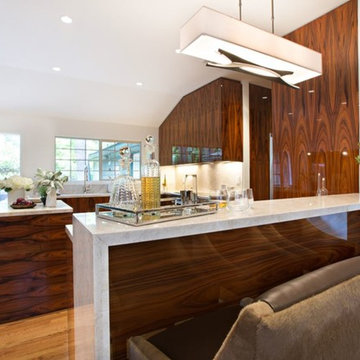 Polished High-Gloss Santos Rosewood Kitchen