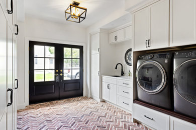 Elegant laundry room photo in Boston